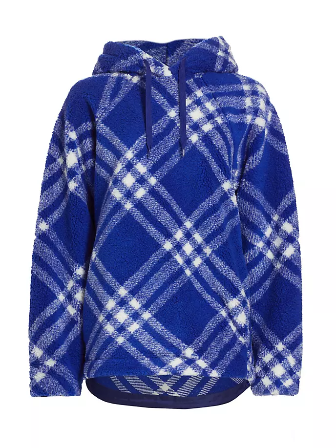 

Толстовка оверсайз из флиса в клетку Burberry, цвет knight check