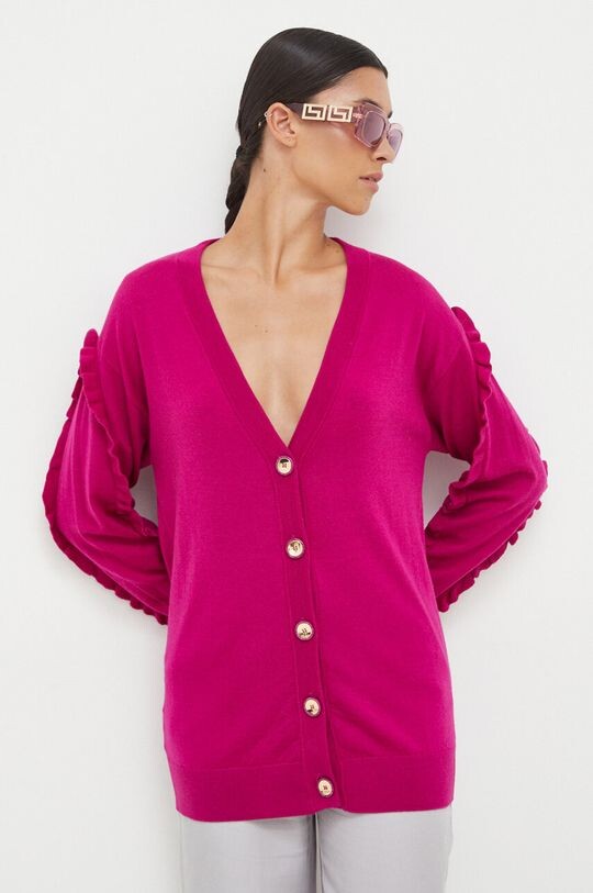 

Шерстяной кардиган Pinko, фиолетовый
