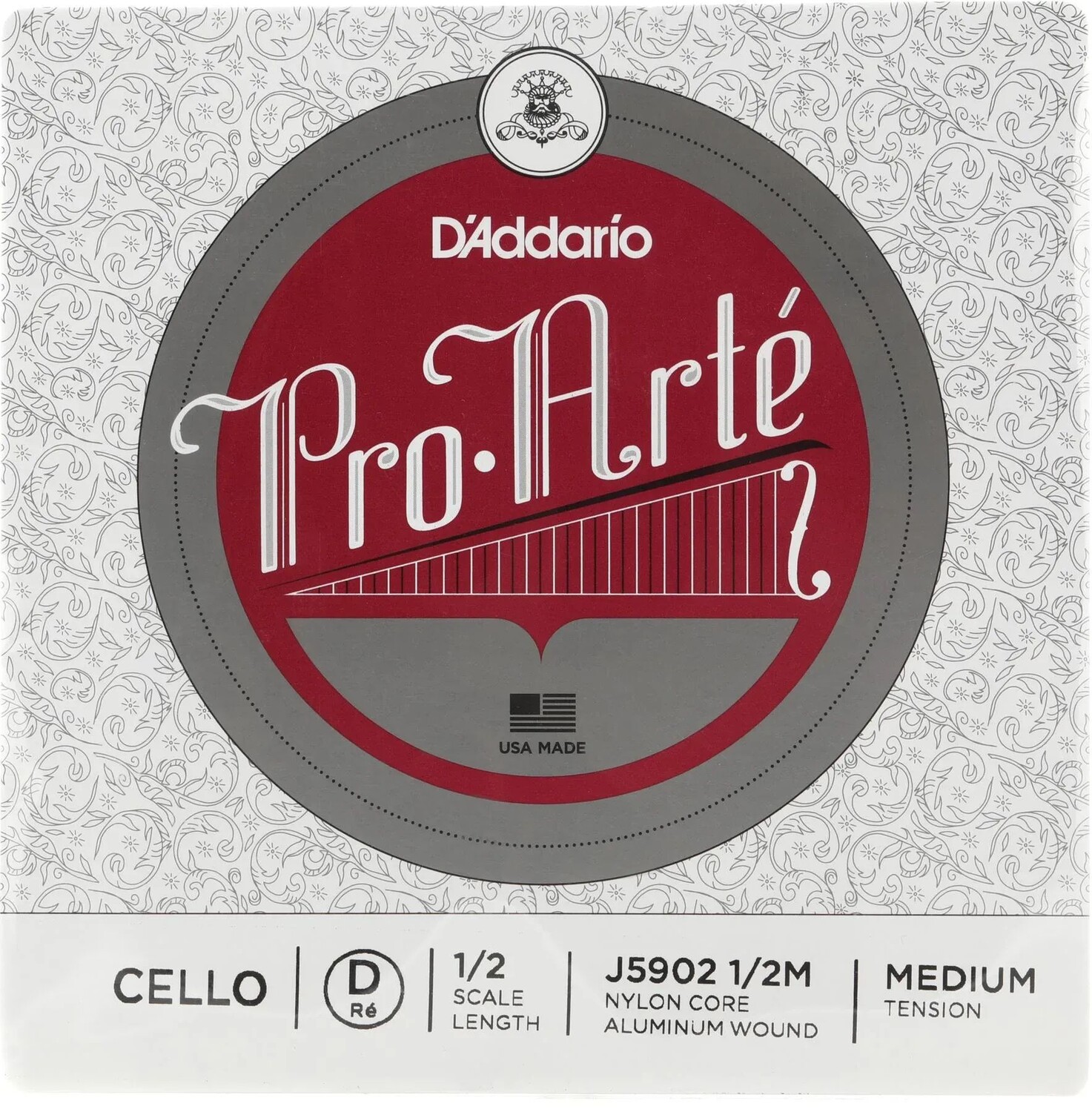 

D'Addario J5902 Pro-Arte Струна D для виолончели D - размер 1/2, среднее натяжение