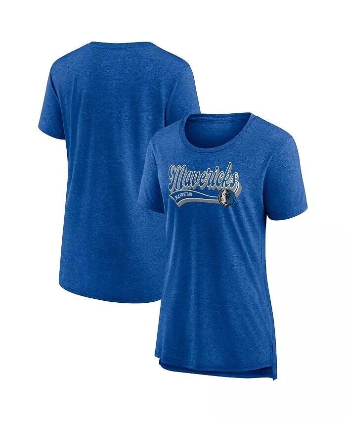 

Женская футболка Heather Royal Dallas Mavericks League Leader Tri-Blend Fanatics, синий