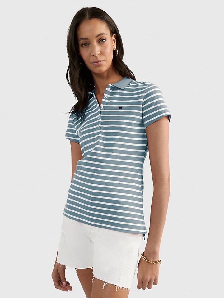 

Поло узкого кроя в полоску Tommy Hilfiger