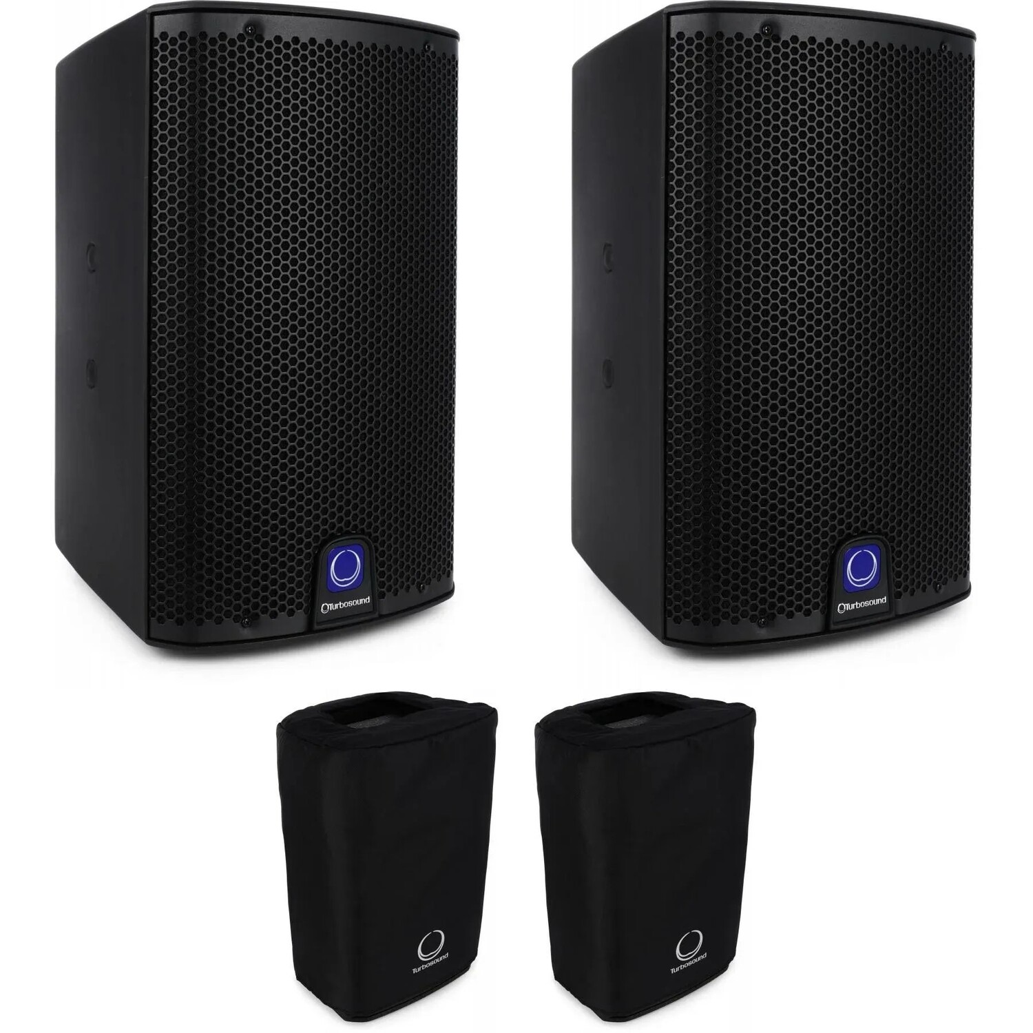

Пара 8-дюймовых активных динамиков Turbosound iQ8 2500 Вт с чехлами