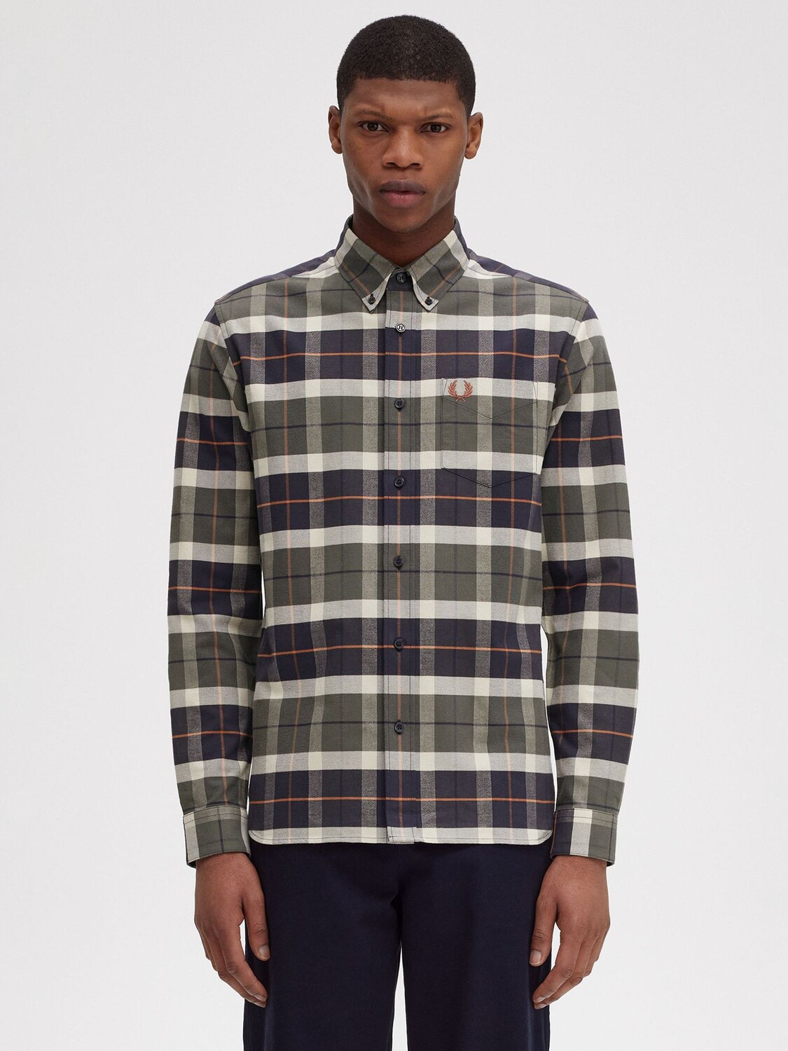 

Оксфордская рубашка в клетку в клетку Brush Tartan Fred Perry, зеленый/мульти