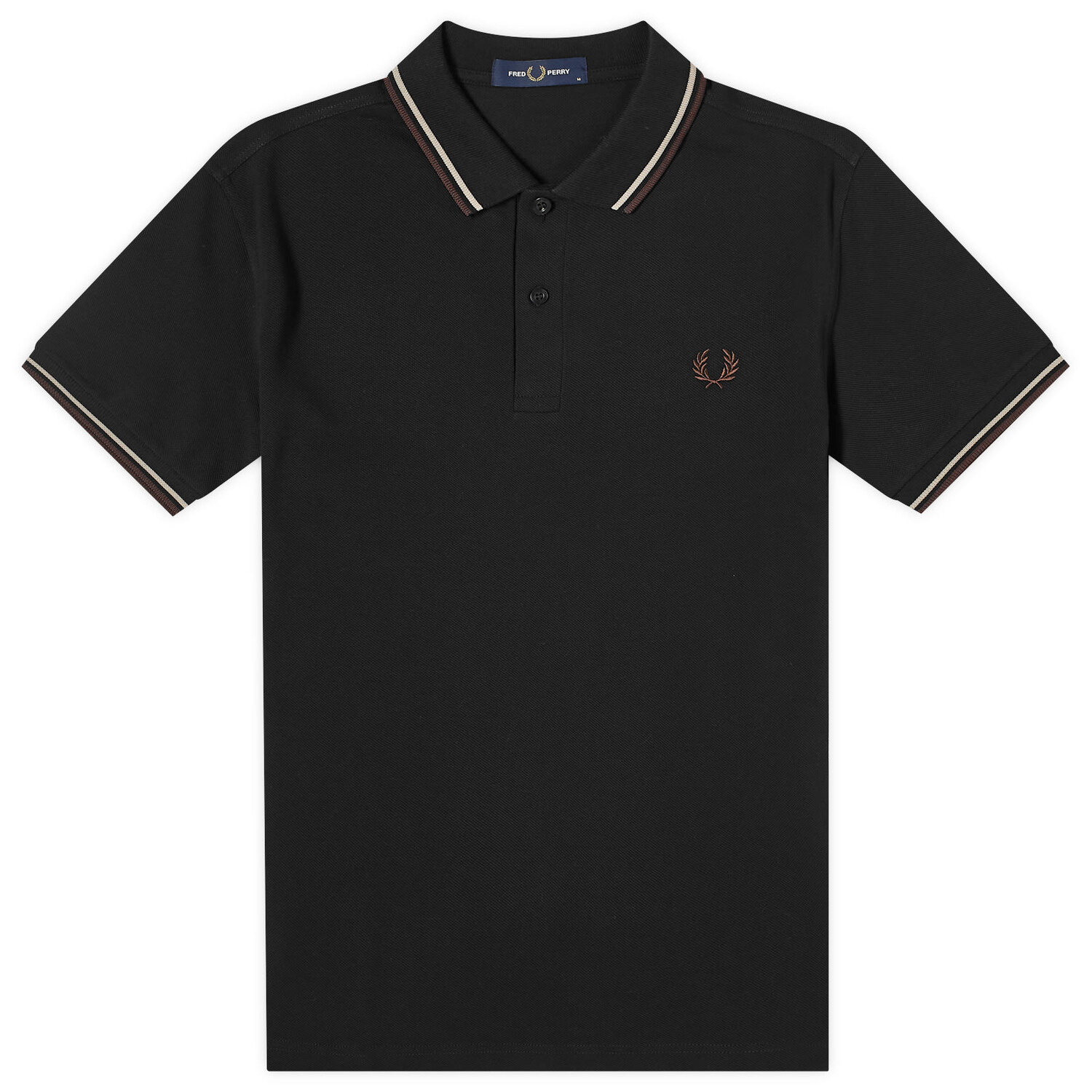 

Поло Fred Perry Twin Tipped Polo, цвет Black, Warm Grey & Brick