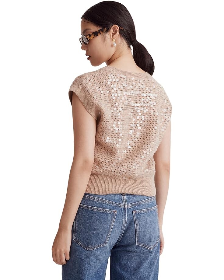 

Свитер Madewell Sequin-Embellished Sweater Vest, цвет Heather Tawny