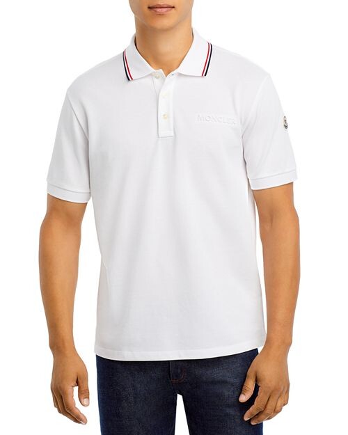 

Хлопковая рубашка поло стандартного кроя Moncler, цвет White