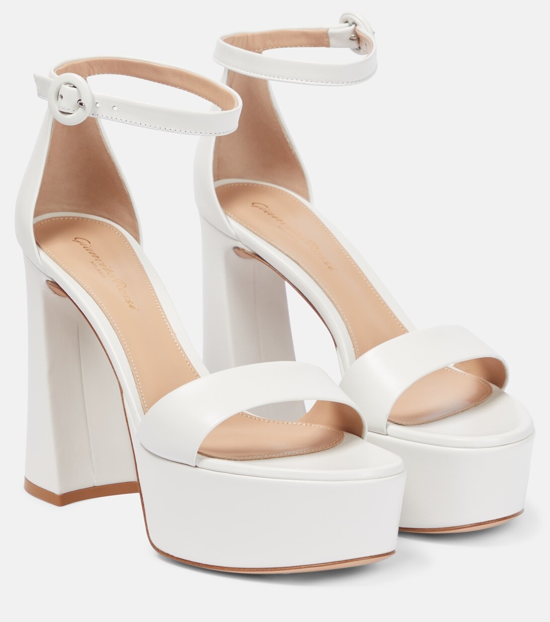 

Кожаные босоножки Bridal Holly на платформе Gianvito Rossi, белый