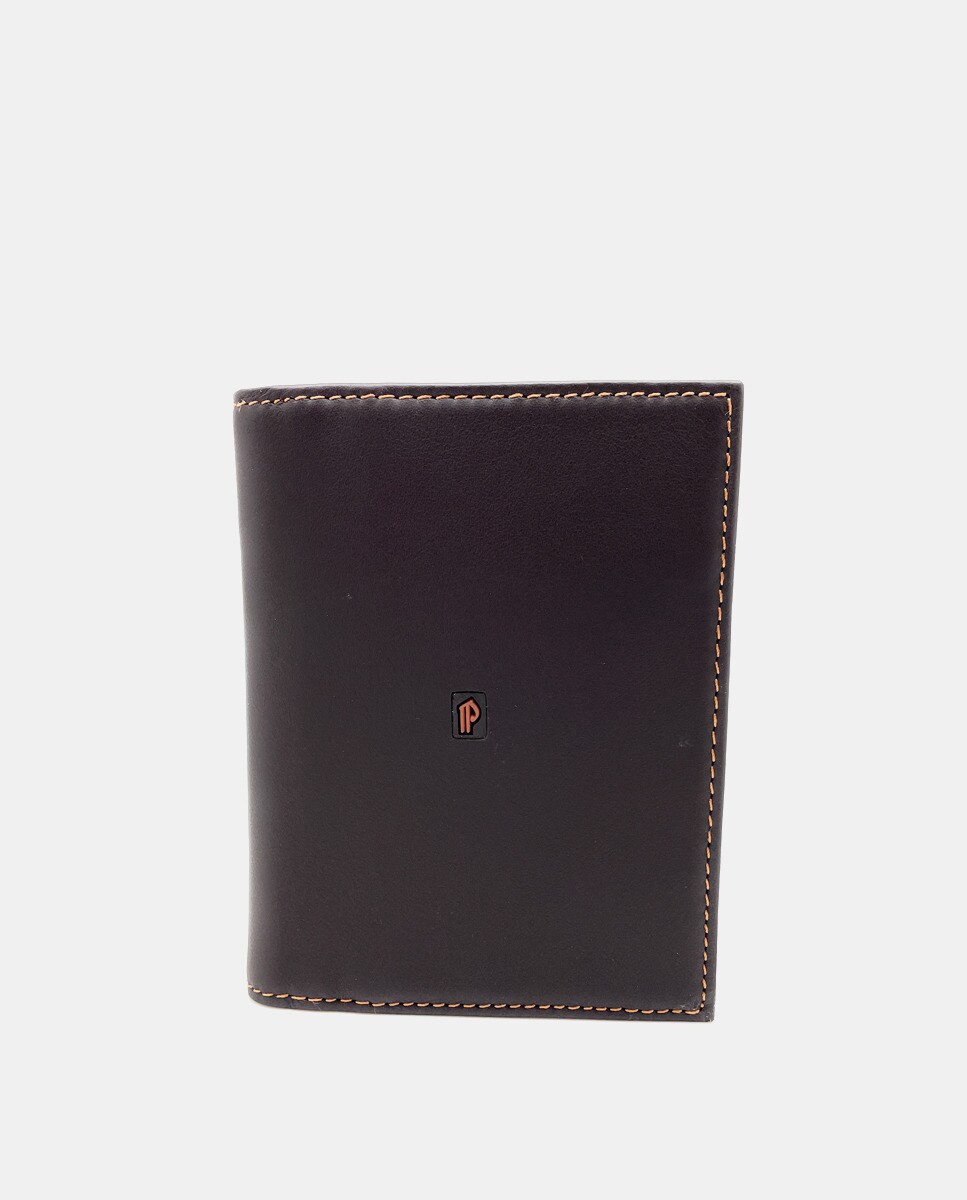 Коричневый кожаный кошелек на десять карт Pielnoble, коричневый большой черный кожаный кошелек на двадцать карт pielnoble черный