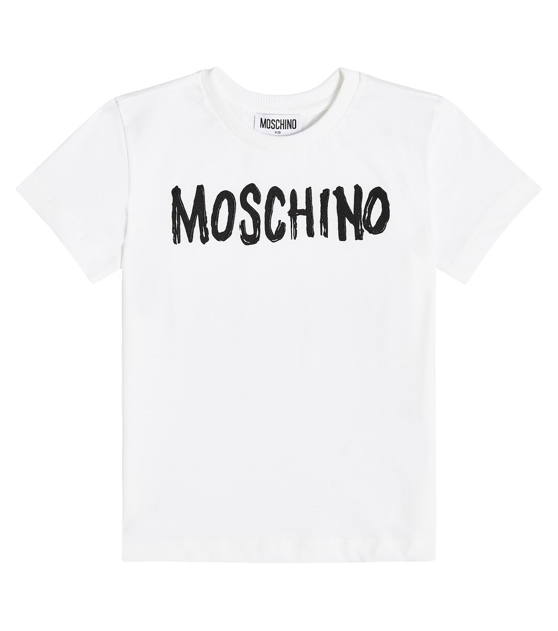 

Хлопковая футболка с логотипом Moschino, белый