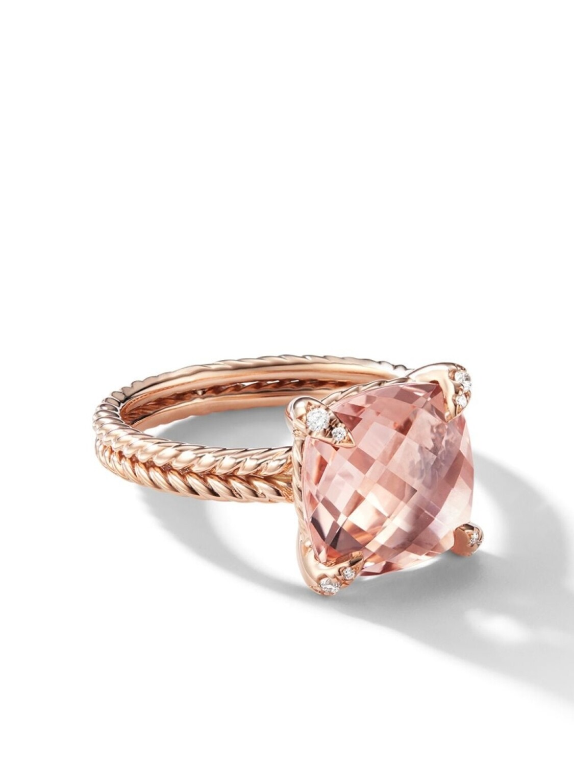

Кольцо Chtelaine из розового золота с бриллиантами и морганитом David Yurman, розовый
