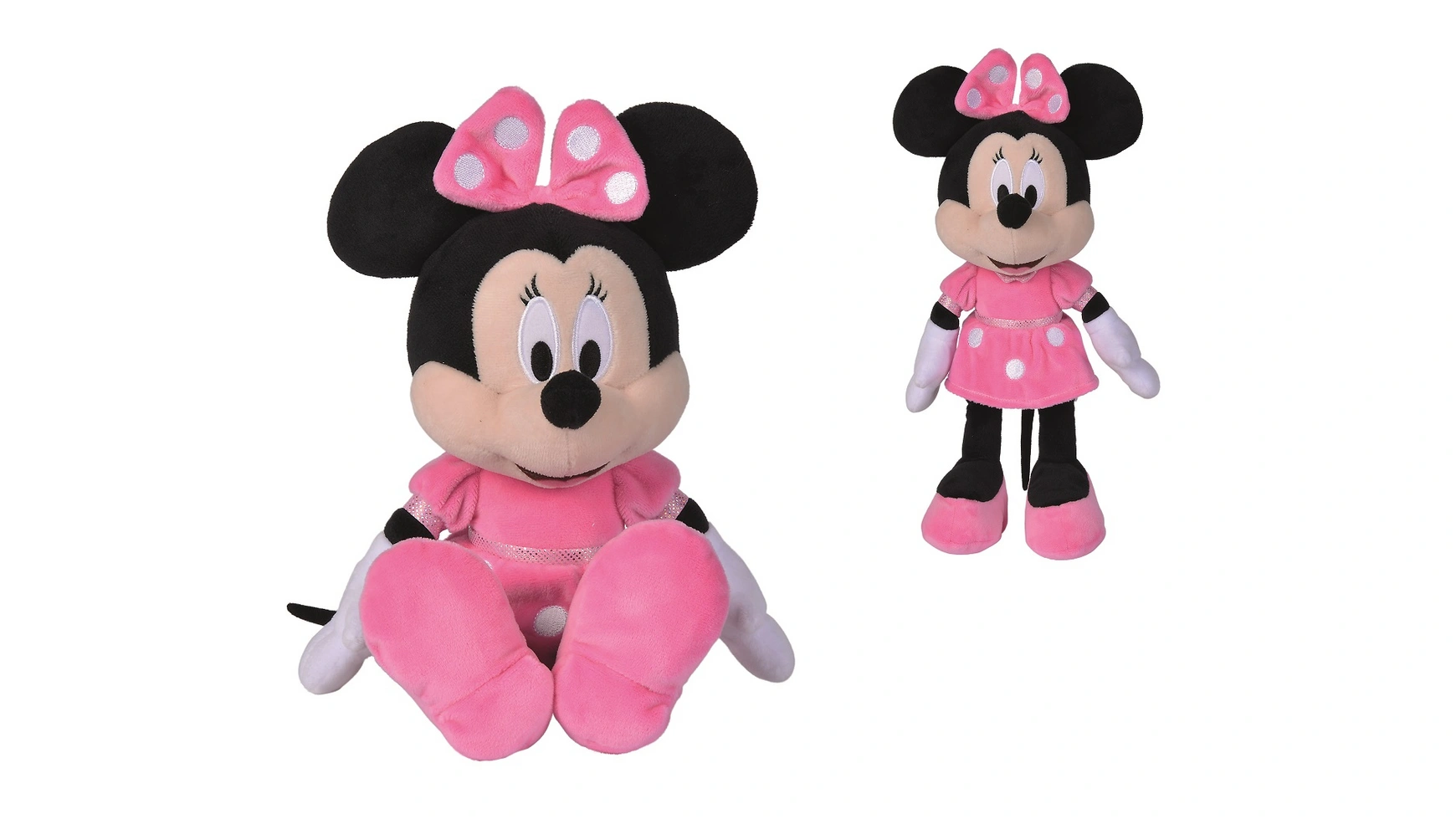 Disney minnie mouse плюшевая минни розовая, 35см, минни в розовом платье Simba