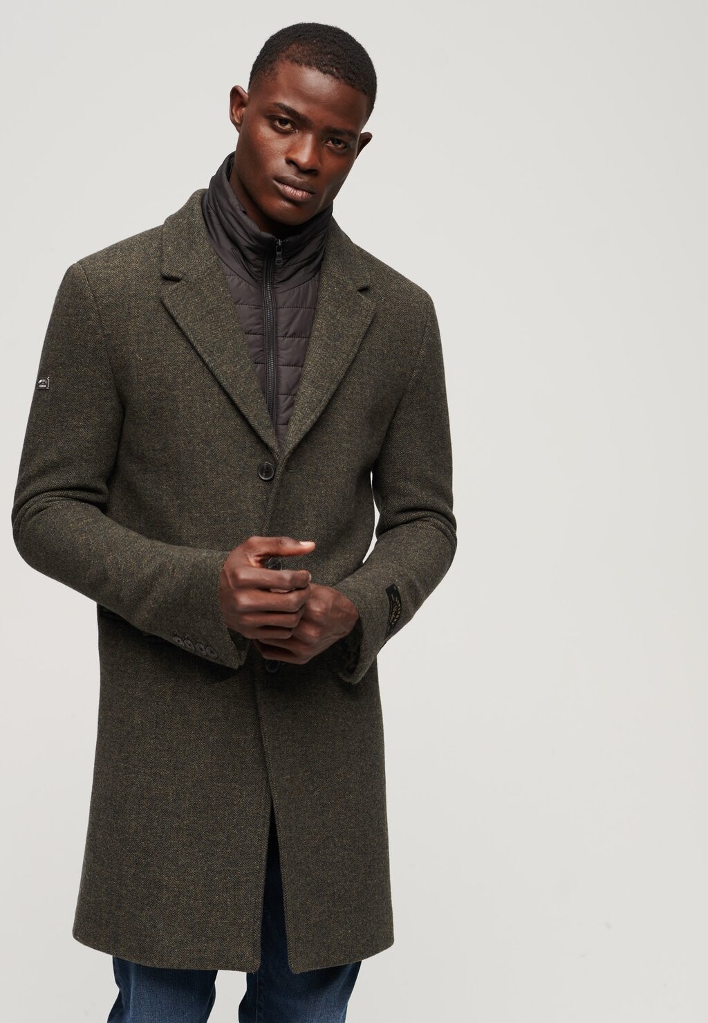 

Классическое пальто Superdry, цвет forest green tweed