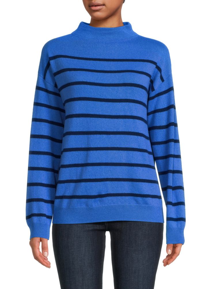 цена Полосатый кашемировый свитер Amicale, синий