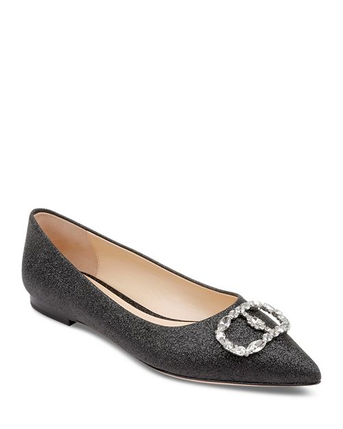 Женские туфли на плоской подошве с острым носком, украшенные блестками Dee Ocleppo, цвет Black цена и фото