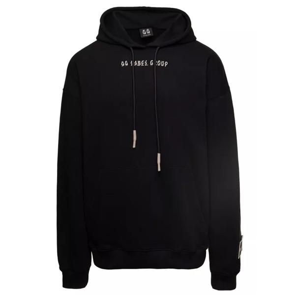 Футболка hoodie with contrasting logo embroidery in c 44 Label Group, черный
