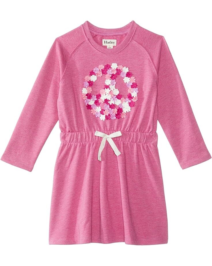 

Платье Hatley Peace Cinched Waist Terry Dress, розовый