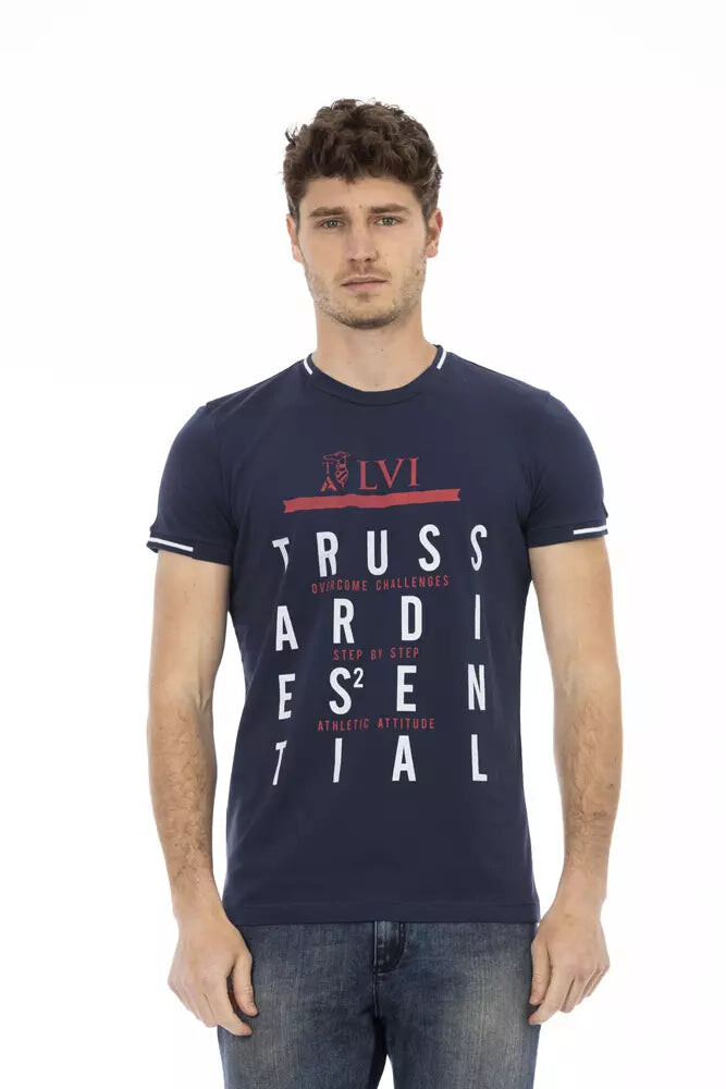 

Хлопковая мужская футболка Trussardi Action, синий