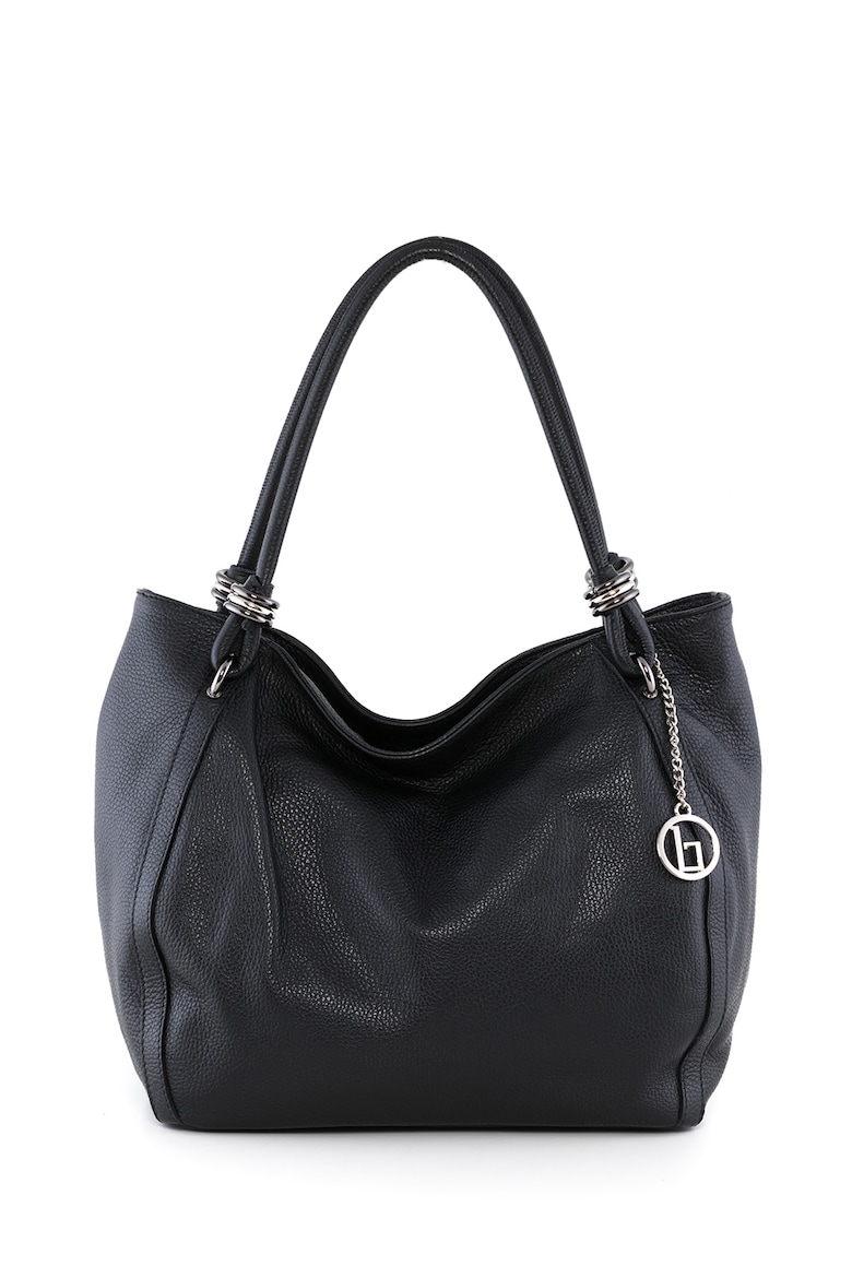 цена Кожаная сумка с логотипом аксессуара Lia Biassoni, черный