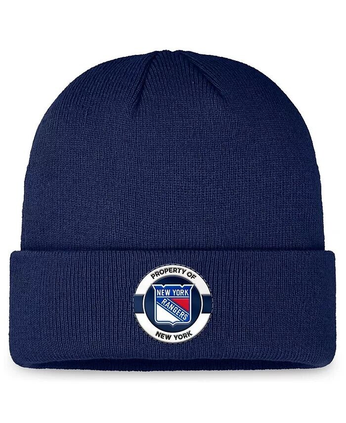 

Мужская темно-синяя вязаная шапка с манжетами New York Rangers Authentic Pro Training Camp Fanatics, синий