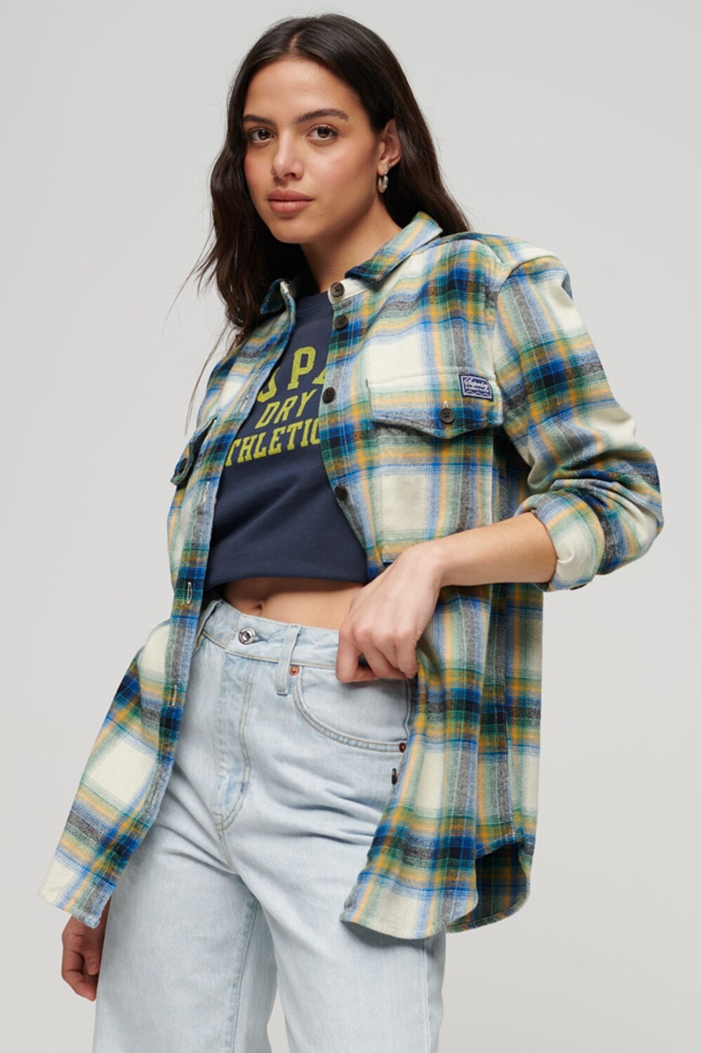 

Толстовка в винтажную клетку Superdry, зеленый