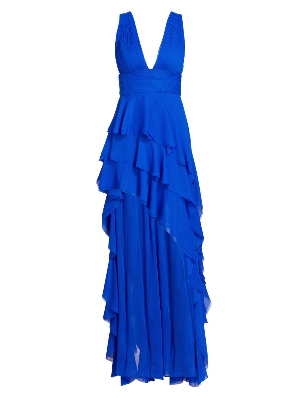 

Платье макси Holly с рюшами и бахромой Alice + Olivia, сапфировый