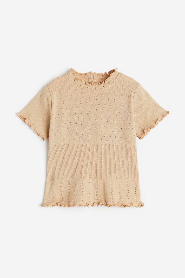 

Трикотажный топ с дырочным узором H&M