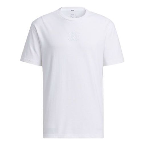 Футболка adidas neo Embroidered Logo Solid Color Sports Round Neck Short Sleeve White, мультиколор футболка adidas originals zipper ss tee solid color sports round neck short sleeve creamy white белый