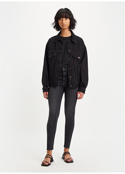 

Суперузкие черные женские джинсовые брюки с высокой талией Levis, Черный