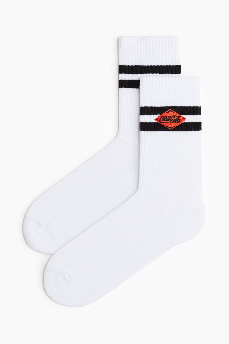Носки с мотивом H&M, белый носки новогодние носки женские носки новогодний принт подарочные носки носки кока кола