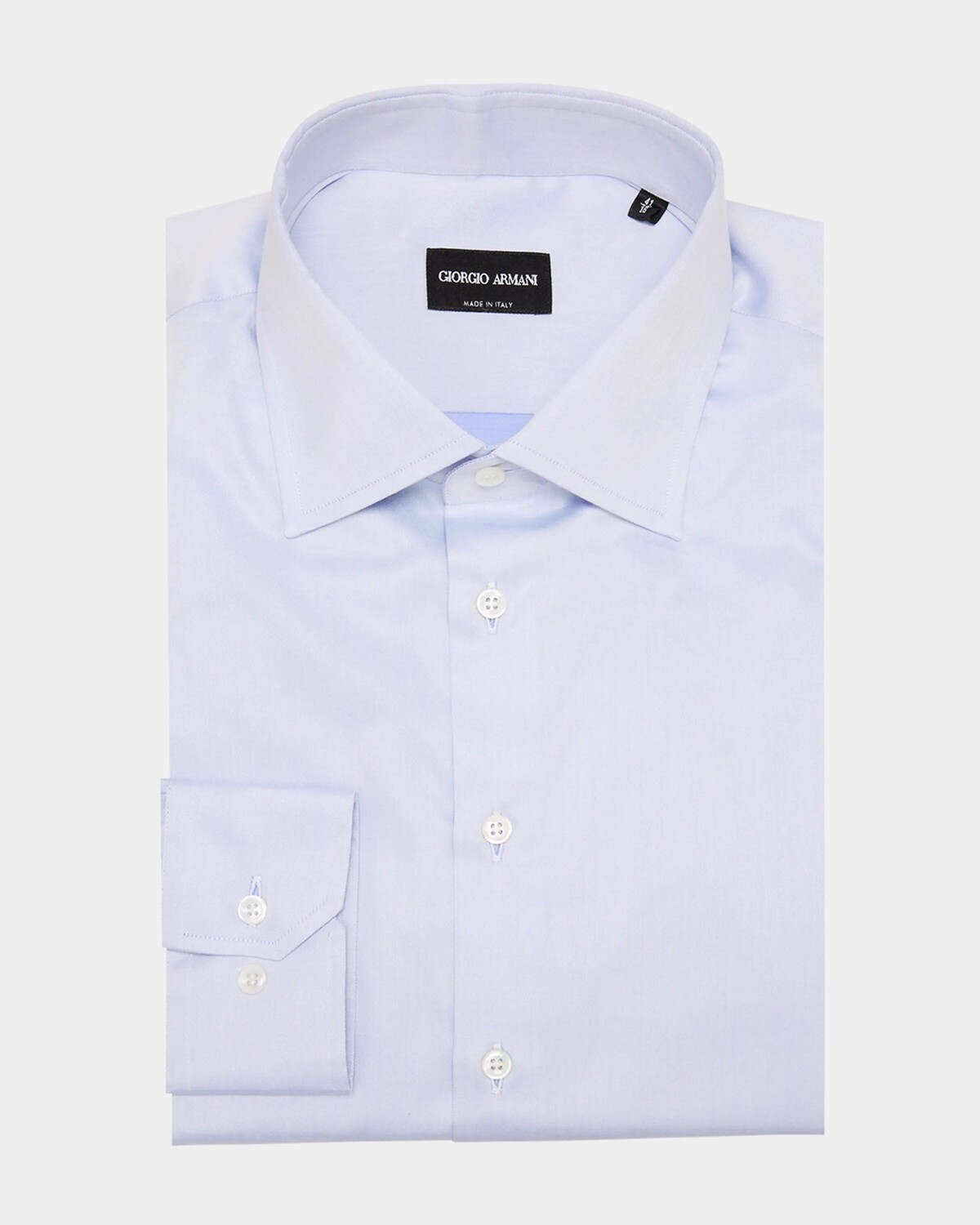 

Мужская классическая рубашка из однотонного хлопка Giorgio Armani, цвет Medium Blue