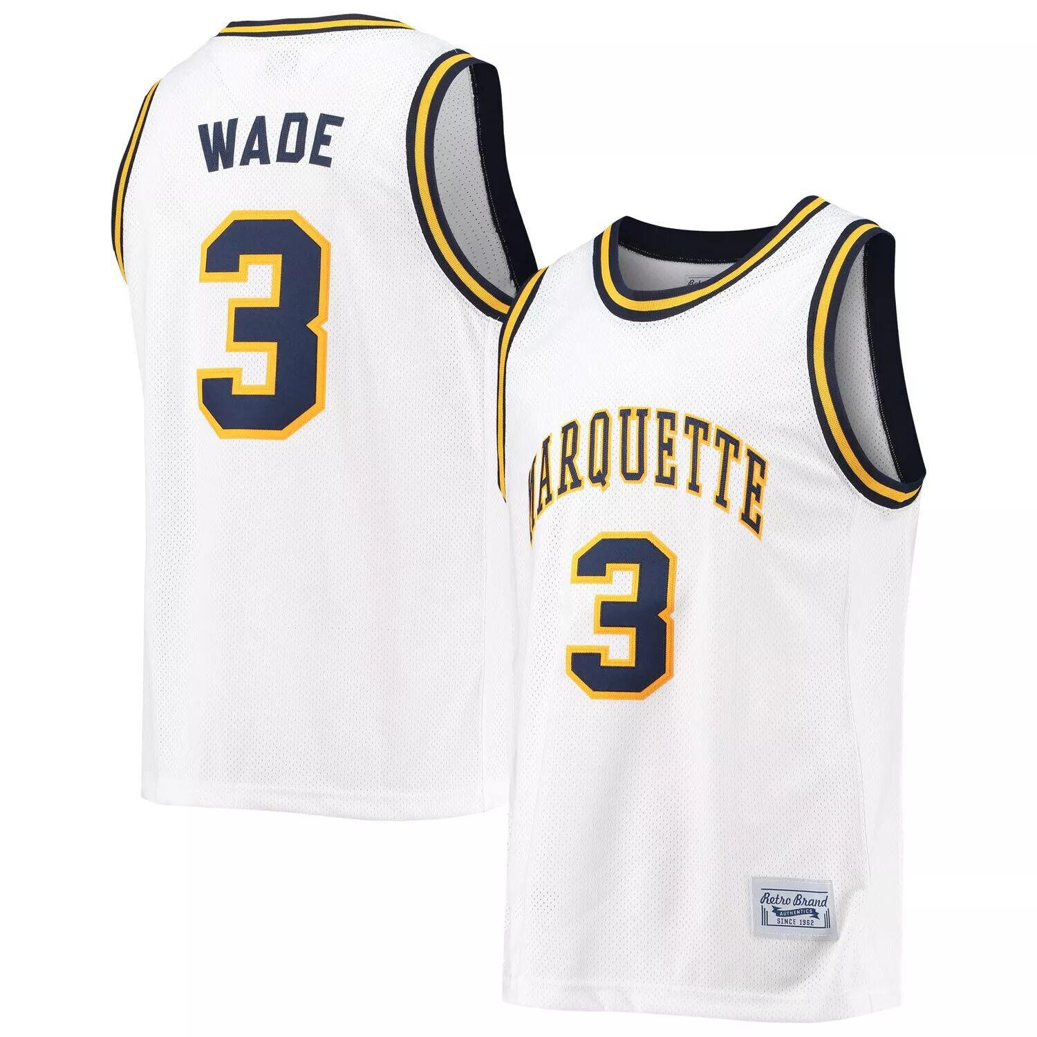 

Мужская оригинальная ретро-брендовая футболка Dwyane Wade White Marquette Golden Eagles, памятная классическая баскетбольная майка