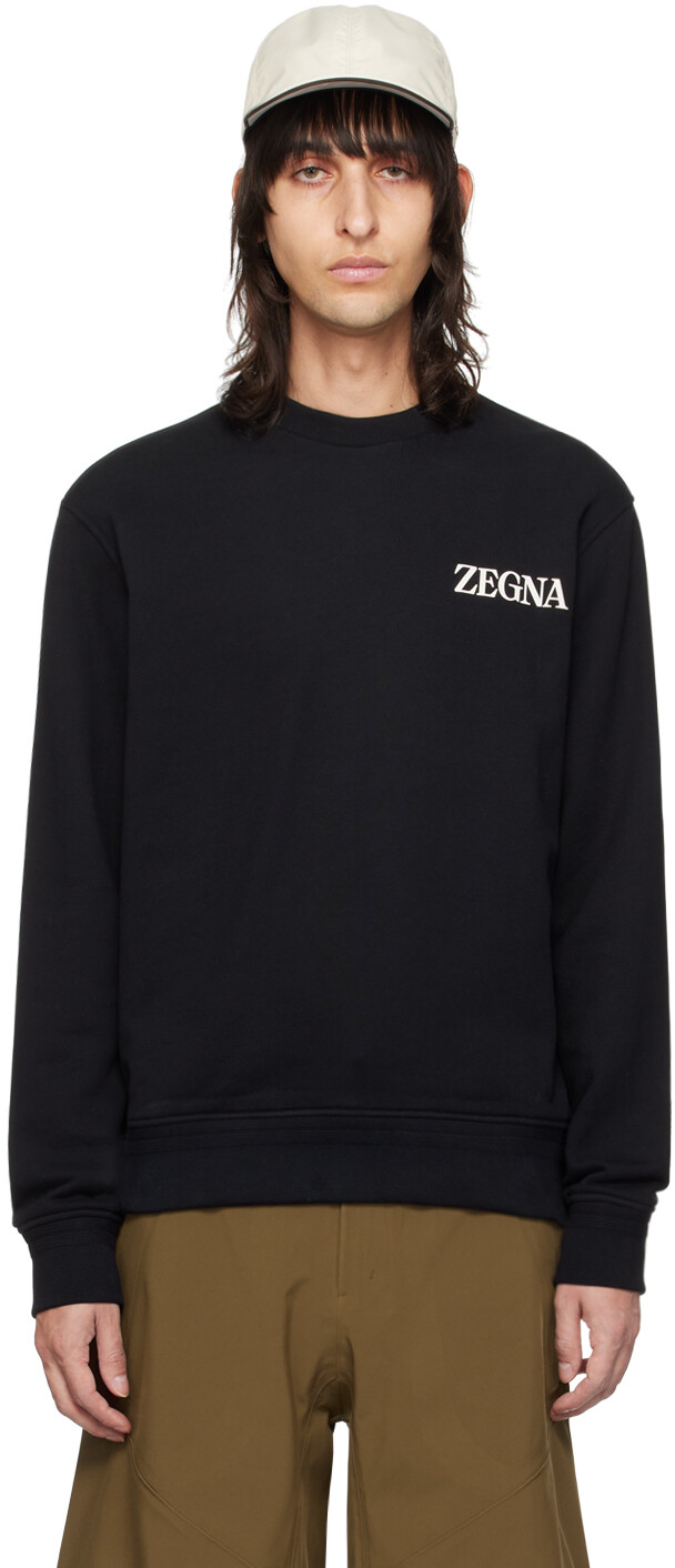 

Черный свитшот с принтом Zegna