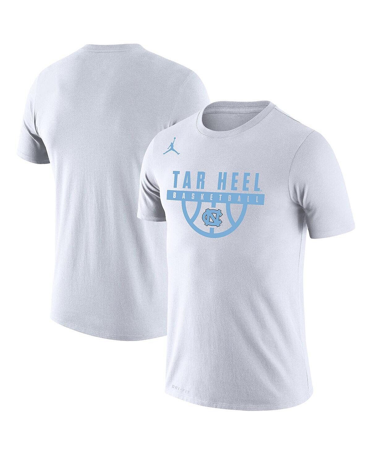 

Мужская белая футболка North Carolina Tar Heels Basketball Drop Legend Performance Jordan, Белый