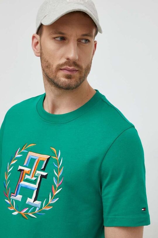 

Хлопковая футболка Tommy Hilfiger, зеленый