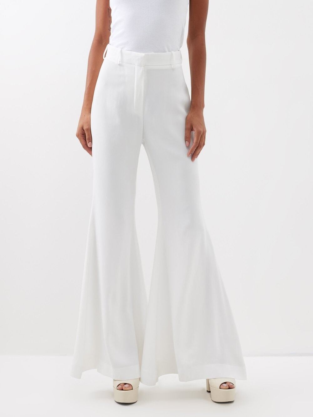 

Расклешенные брюки из кади Nina Ricci, белый