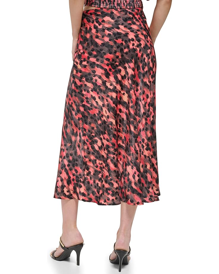 Юбка DKNY Printed Satin Ruche Maxi Skirt, цвет Persimmon Multi