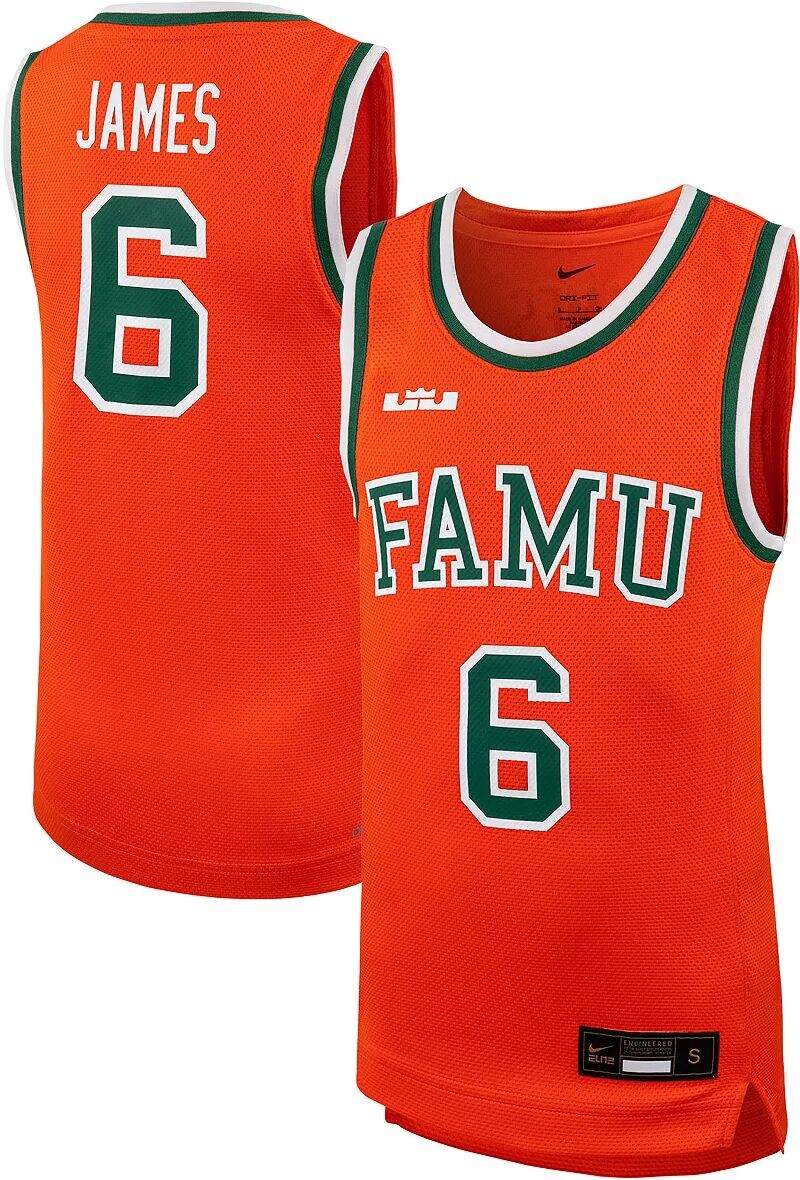 

Nike Youth Florida A&M Rattlers Леброн Джеймс № 23 оранжевая реплика баскетбольной майки