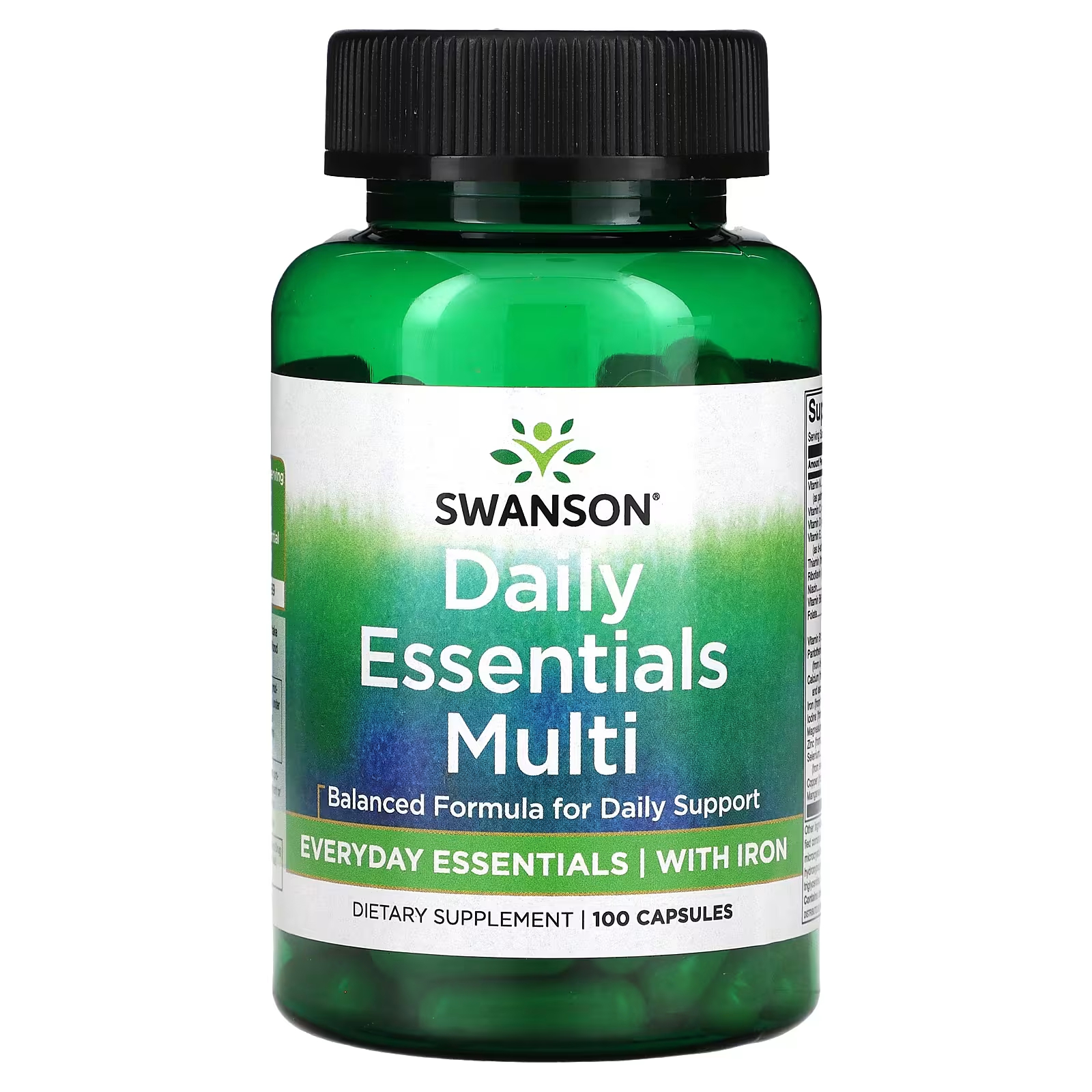 Пищевая добавка Swanson Daily Essentials Multi, 100 капсул swanson ежедневный незаменимый мультивитамин с железом 250 капсул