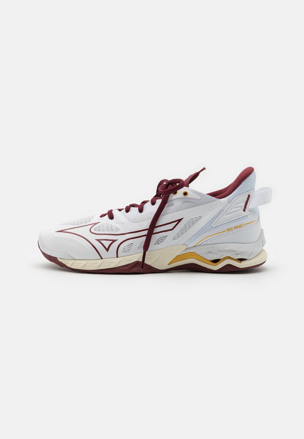 

Кроссовки для гандбола WAVE MIRAGE 5 Mizuno, белый/каберне/золотой