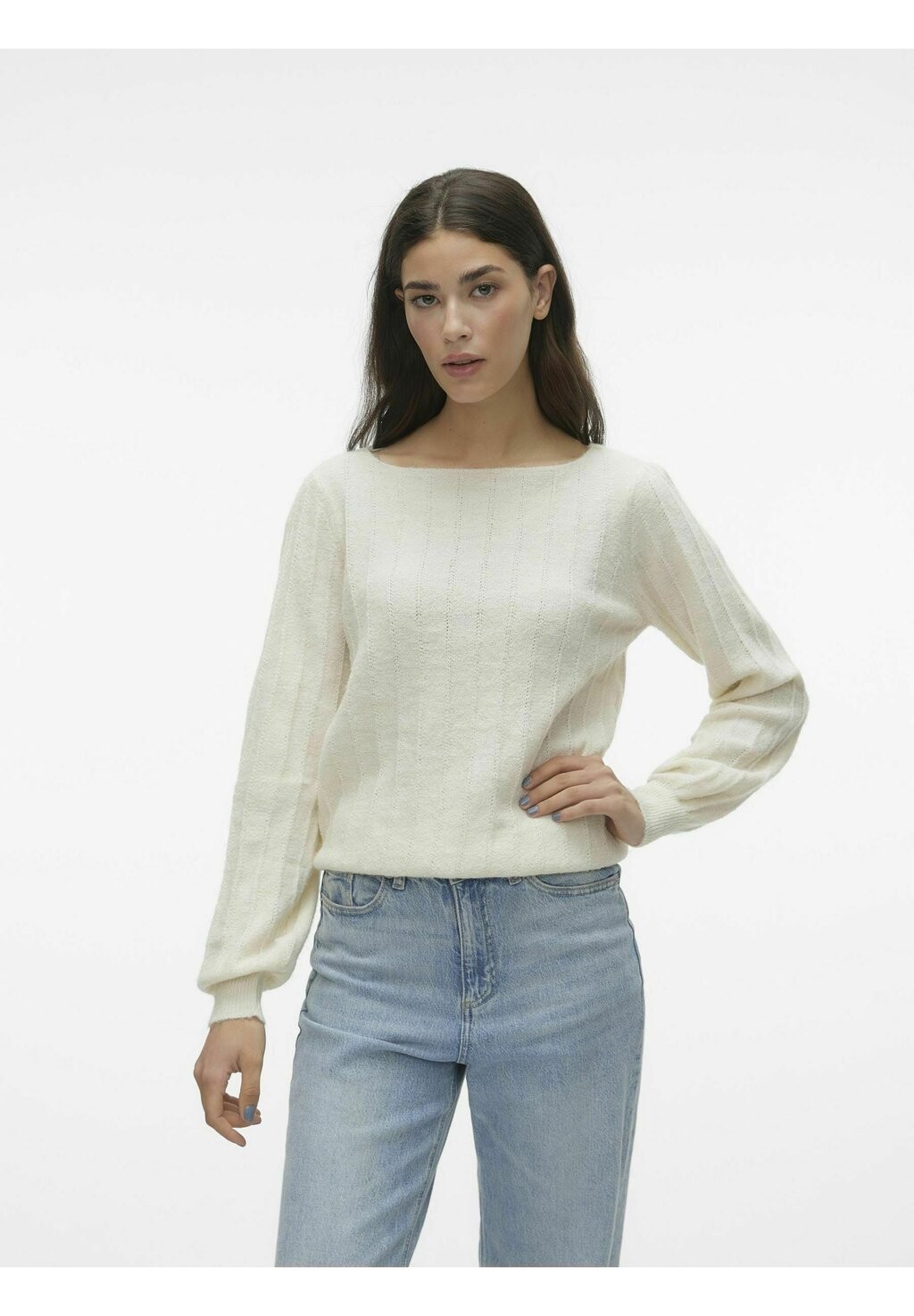 

Трикотаж стежка Vero Moda VMKAMILLE LS BOATNECK, цвет birch