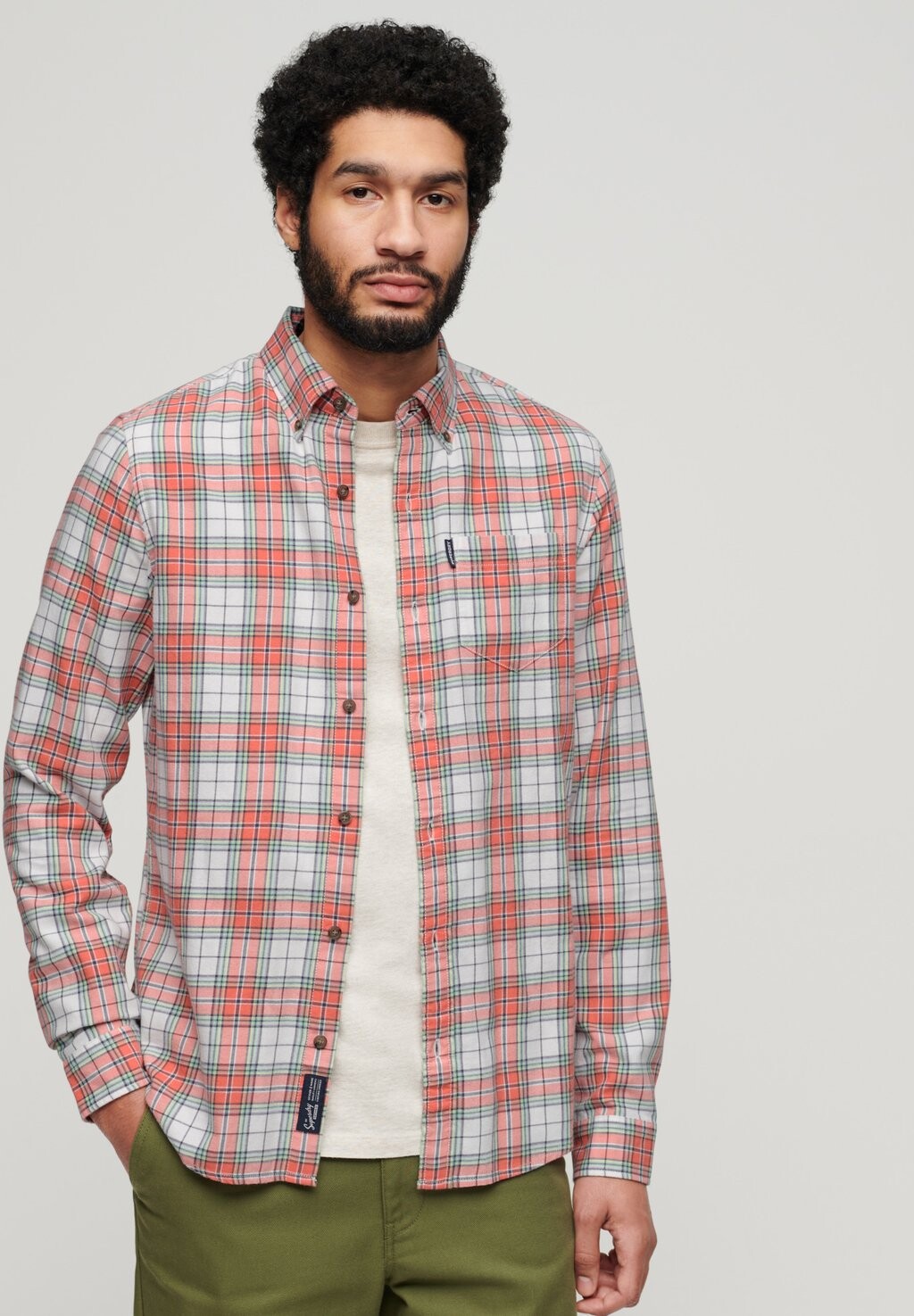 Рубашка VINTAGE CHECK Superdry, белый рубашка superdry vintage check красный