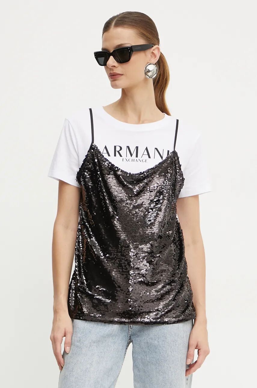 

Хлопковая футболка Armani Exchange, белый