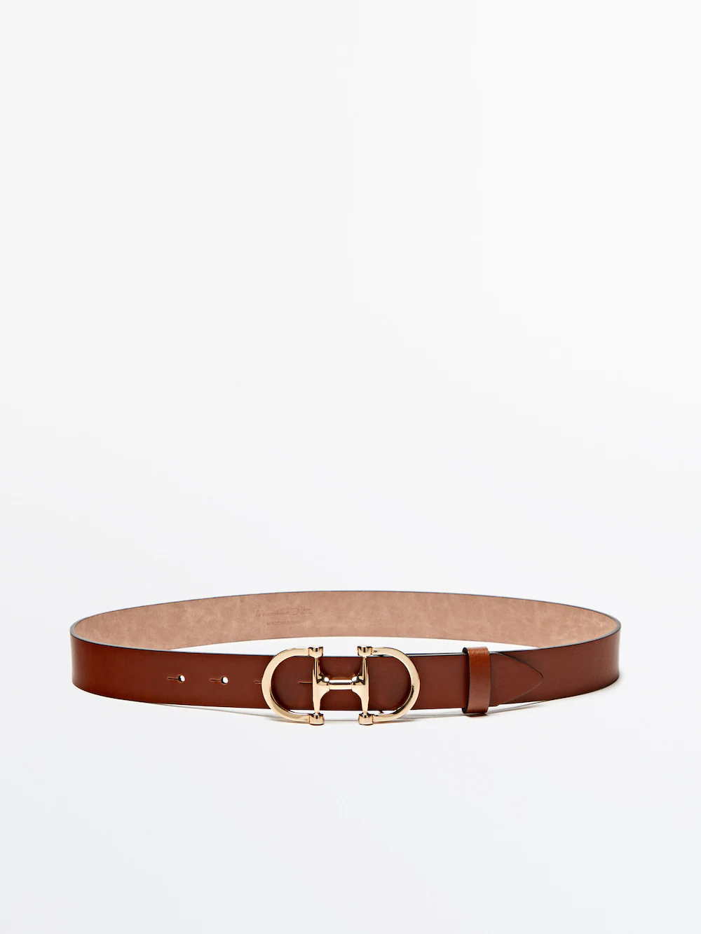 

Кожаный ремень с двойной пряжкой Massimo Dutti