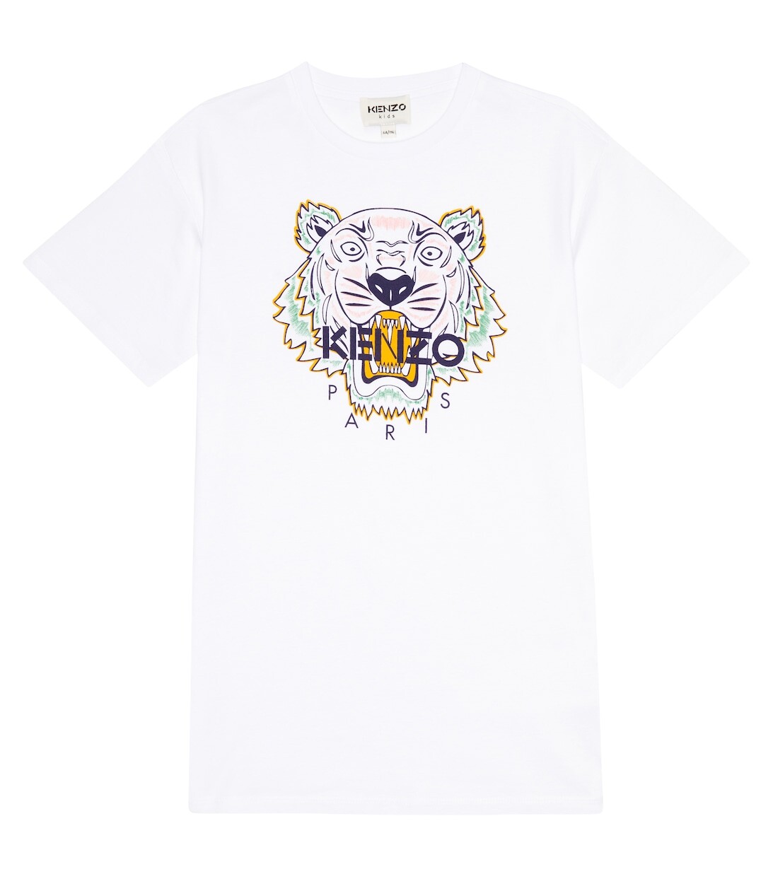 

Хлопковое платье-футболка с логотипом Kenzo, белый