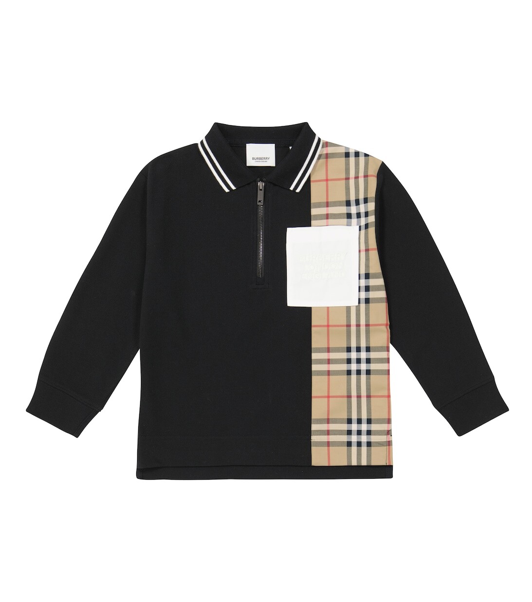 

Рубашка поло из хлопка в клетку Vintage Check Burberry, черный