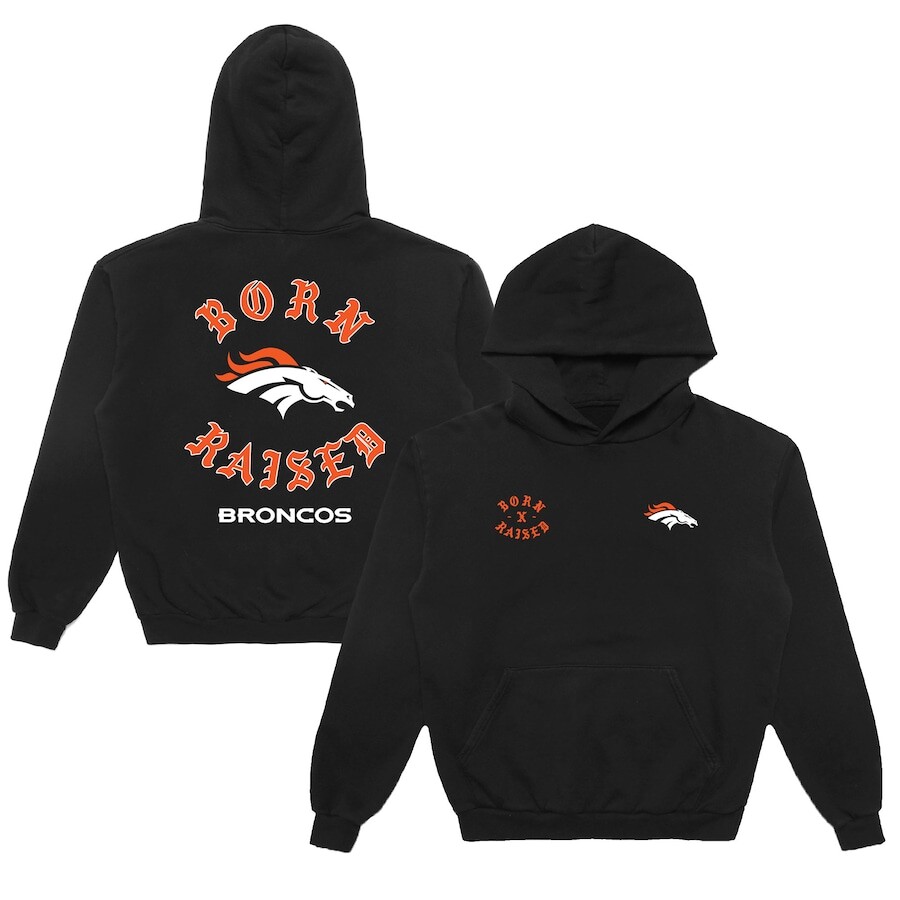 

Пуловер с капюшоном Born x Raised Denver Broncos, черный