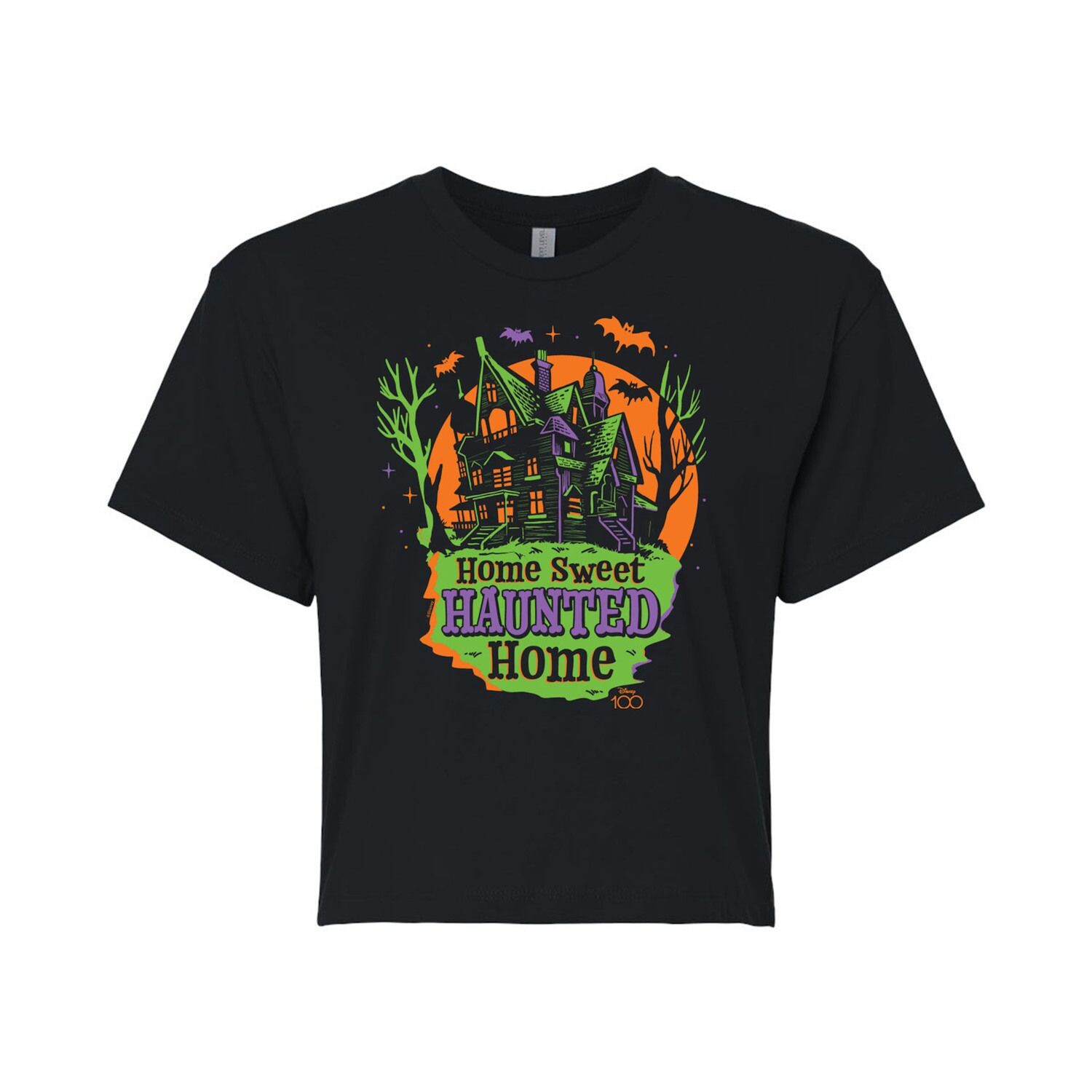 

Укороченная футболка с рисунком Disney 100 Juniors' Haunted Home Licensed Character
