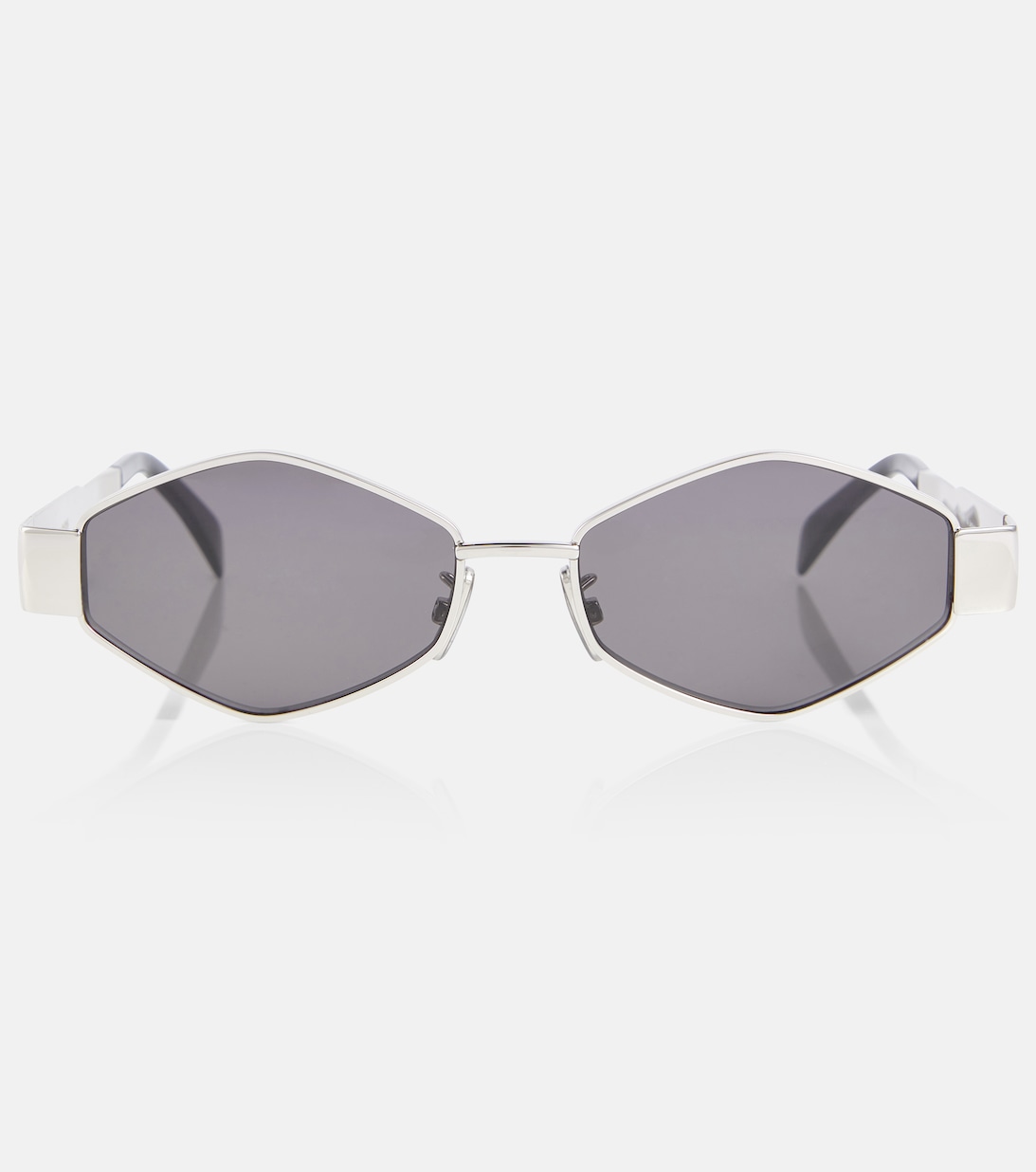 цена Солнцезащитные очки Triomphe в шестиугольной оправе Celine, серебряный