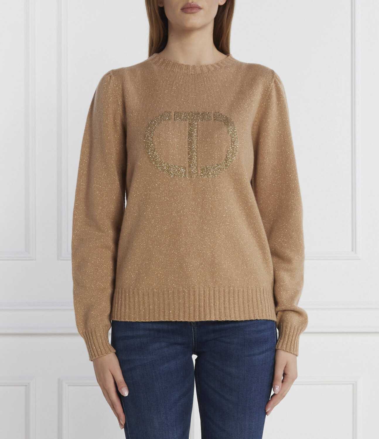 

Свитер из шерсти TWINSET Regular Fit, коричневый