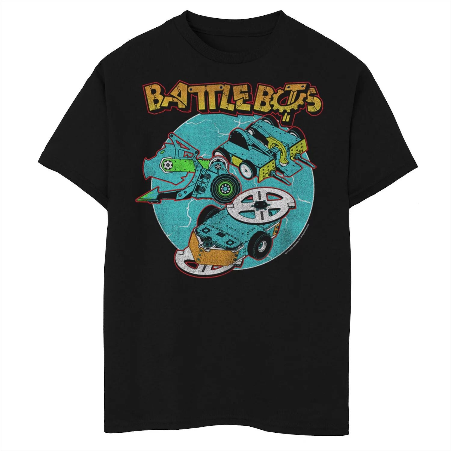 

Футболка Battlebots Collision с изображением круга и портрета в стиле ретро для мальчиков 8–20 лет Licensed Character